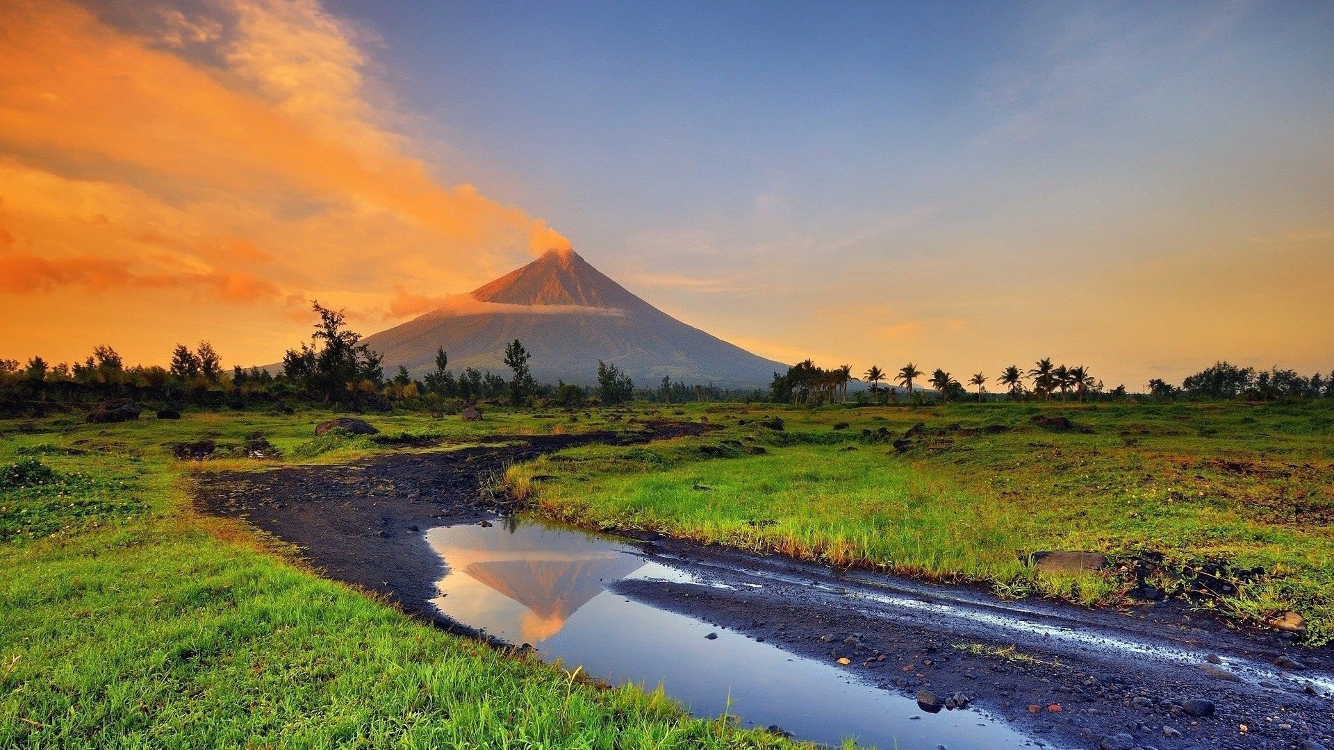 mayon volcano philippine landscape stunning backgrounds natural wonders full hd desktop