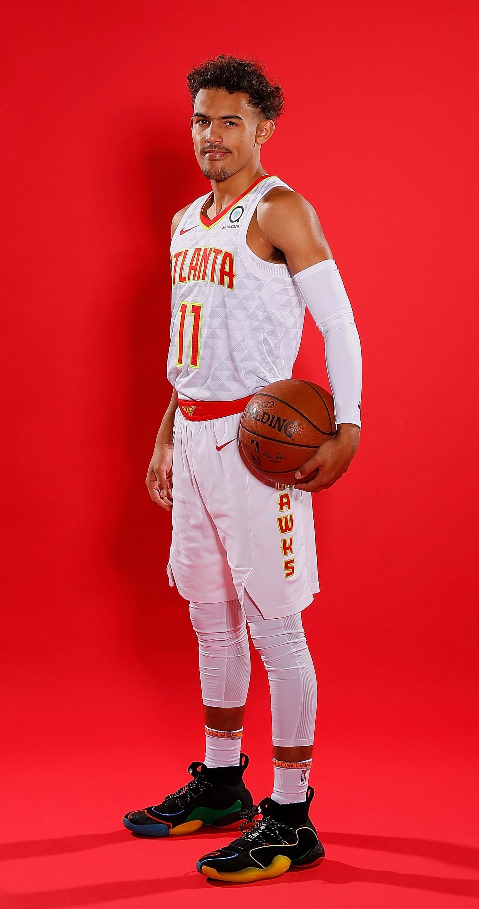 trae young striking wallpapers impressive graphics athlete's tribute hd phone