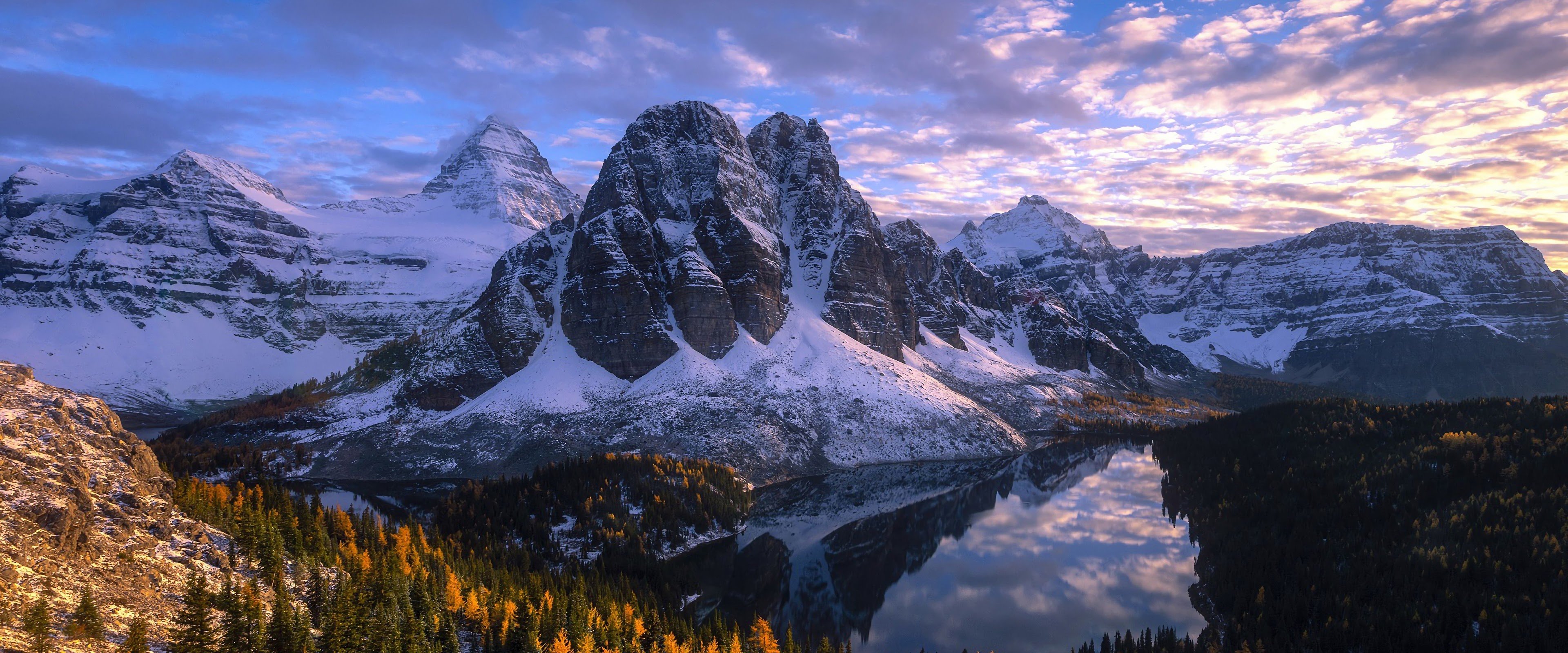 mountain lake forest landscape nature scenic beauty dual screen desktop