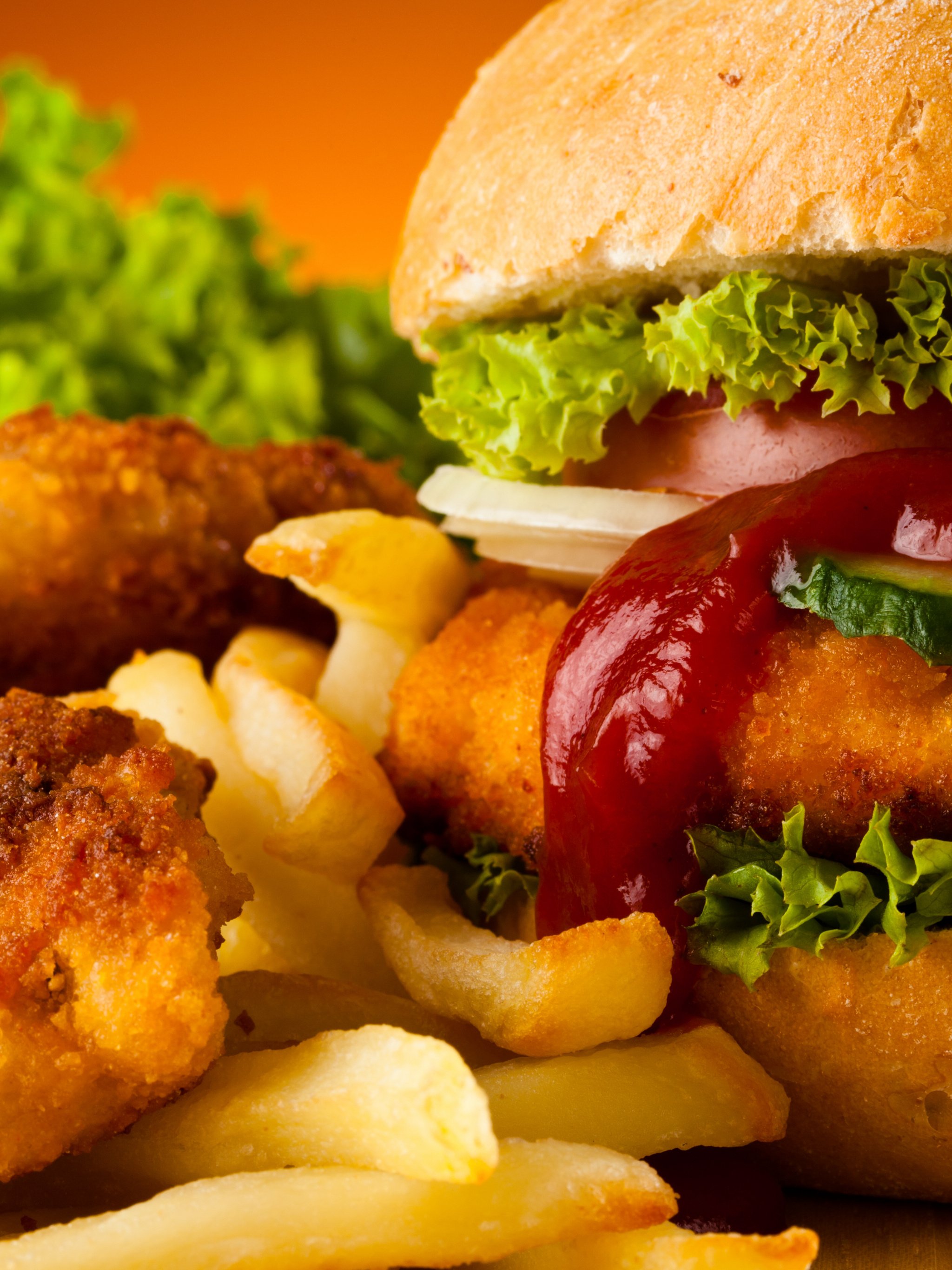 fast food cravings chicken nugget feast crispy fries grab and go delight hd phone