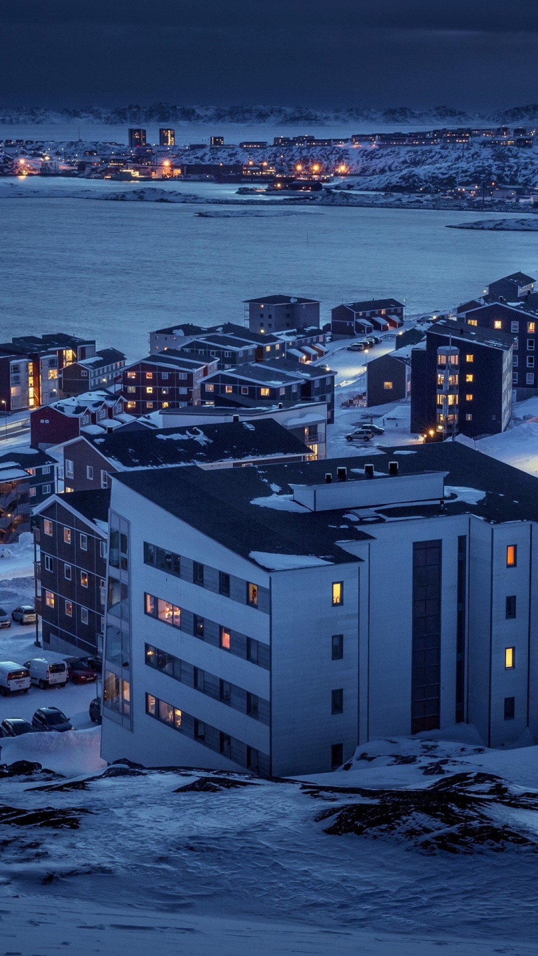 nuuk greenland travels arctic city building snow phone wallpapers full hd phone