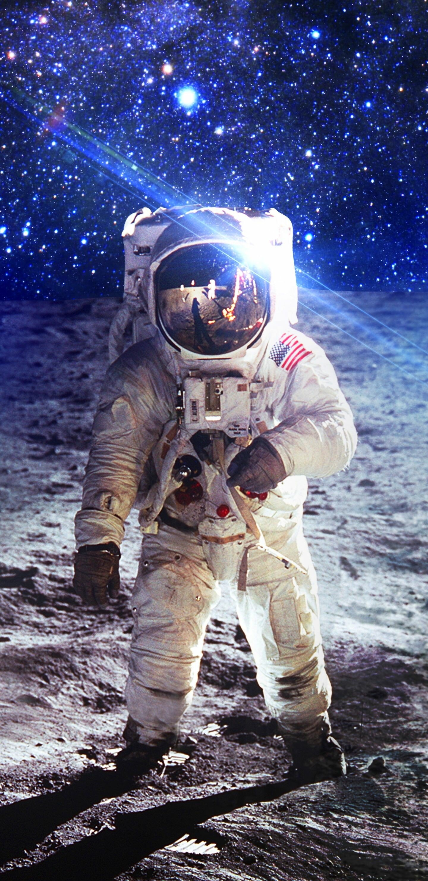buzz aldrin man on the moon wallpaper hd phone