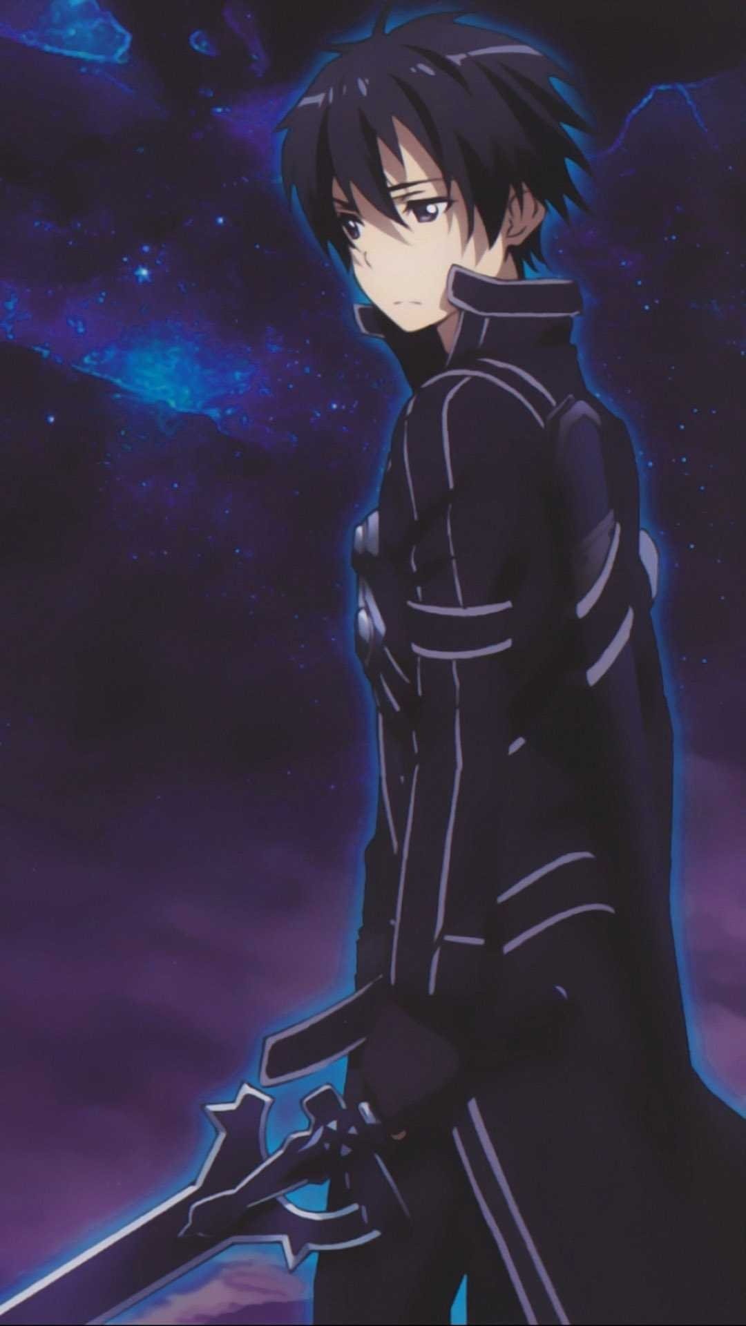 sword art online kirito wallpapers anime protagonist virtual reality full hd phone