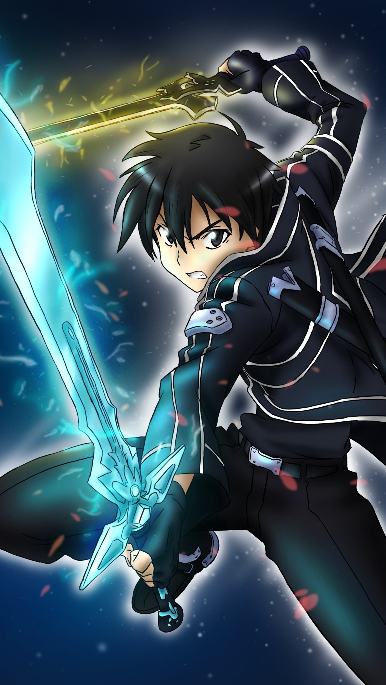 sword art online kirito anime wallpaper id3075 hd phone