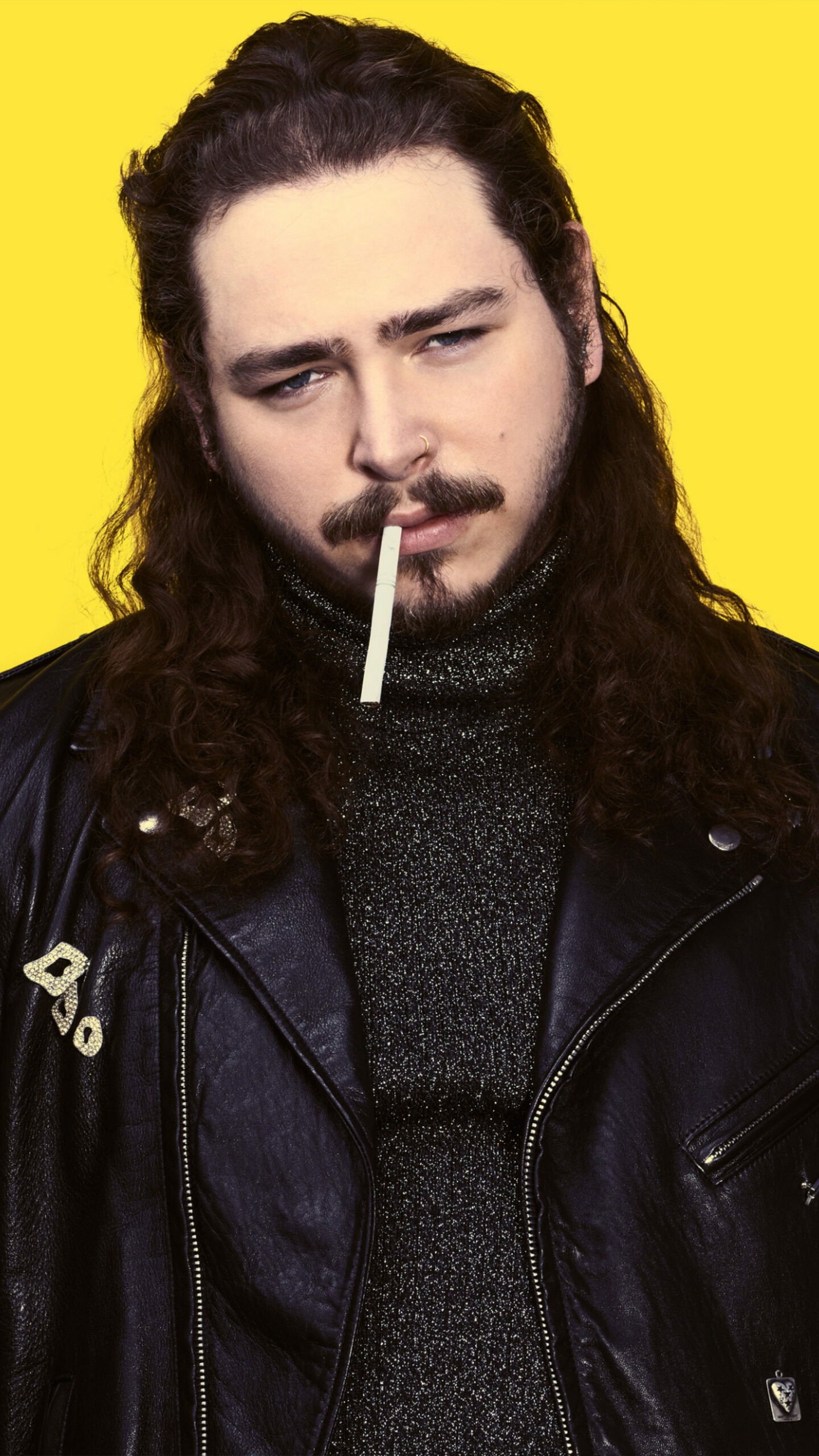 post malone vibrant yellow background ultra hd mobile wallpaper eye-catching hd phone