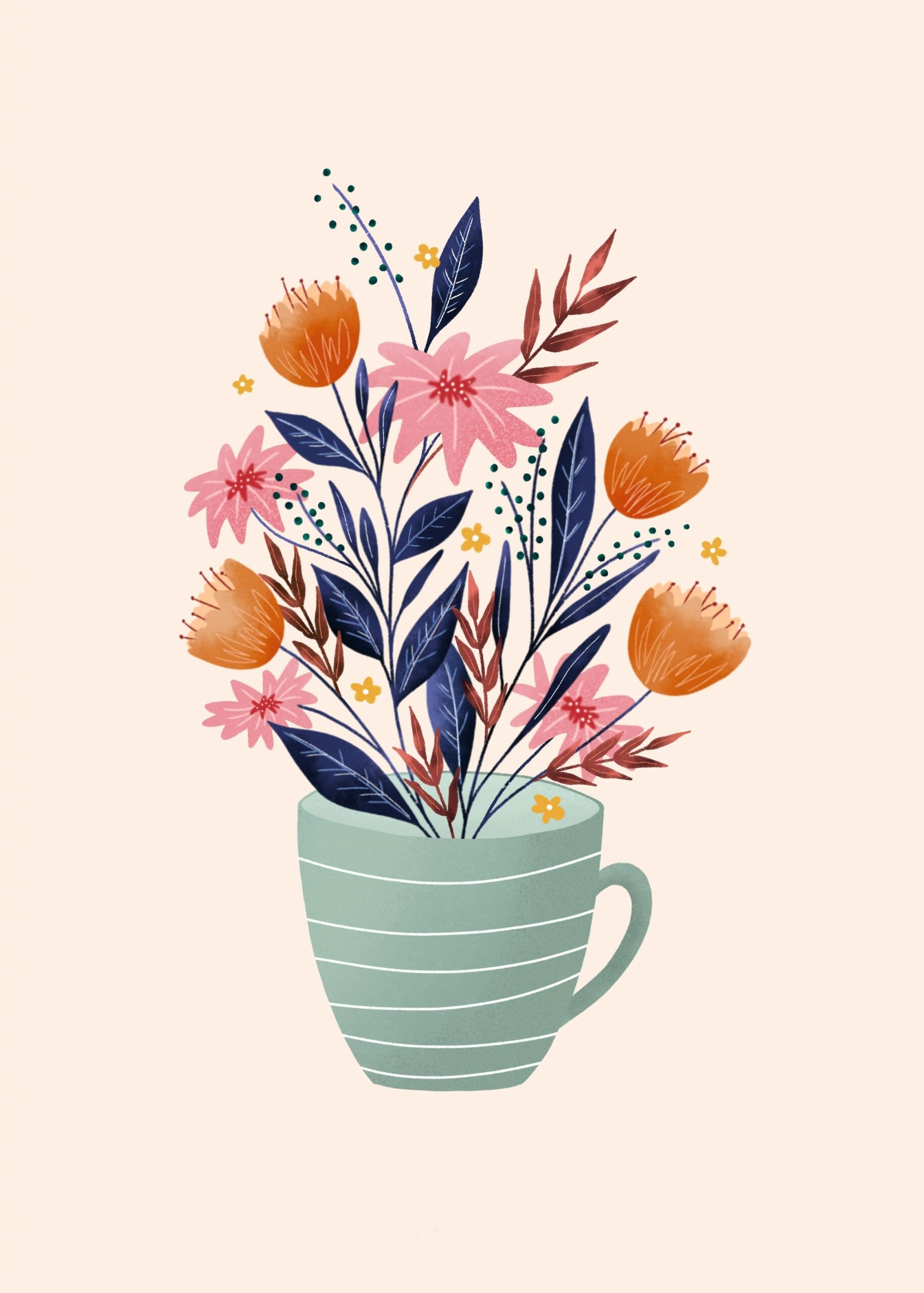 flower bouquet cup of flowers desktop wallpaper delicate beauty hd phone
