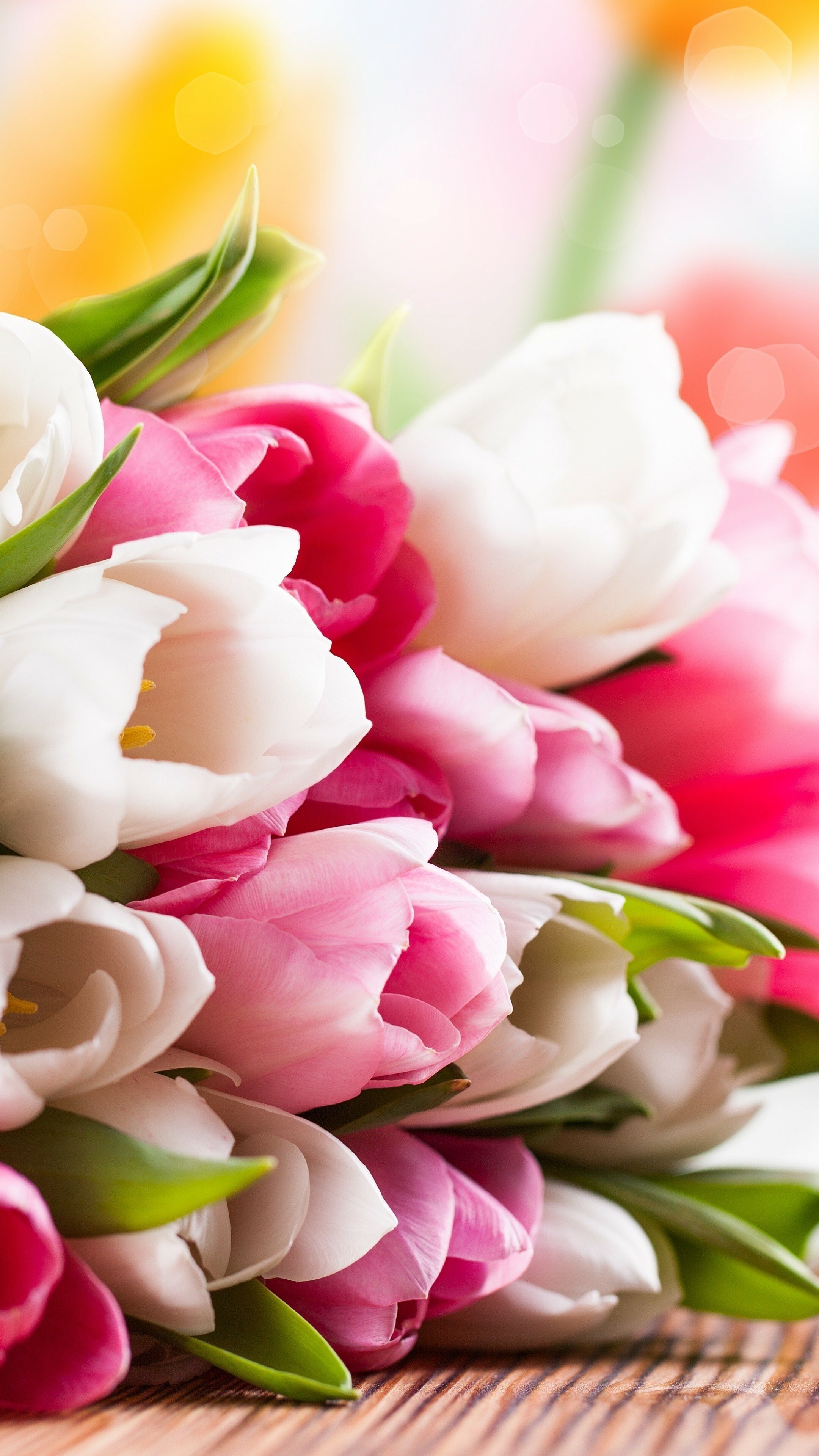 tulip flower bouquet colorful holidays wallpaper bright and cheerful 4k phone